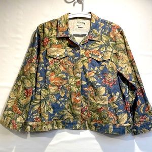 Norm Thompson floral jacket, 3/4 sleeve